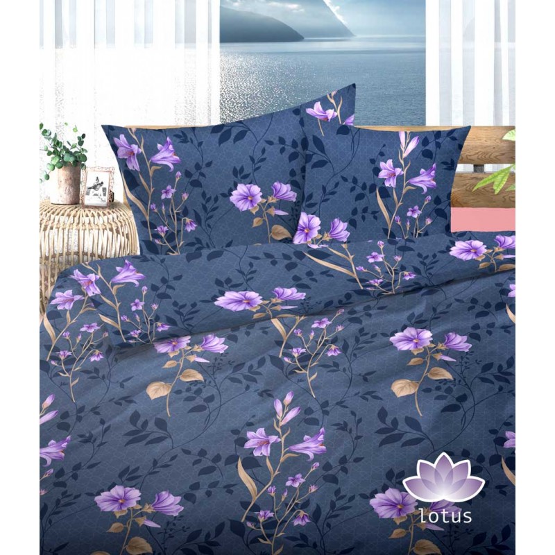 Satin Bettwäsche Weiss Grün Blätter Blumen