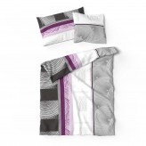 Satin Bettwäsche Weiss Grün Blätter Blumen