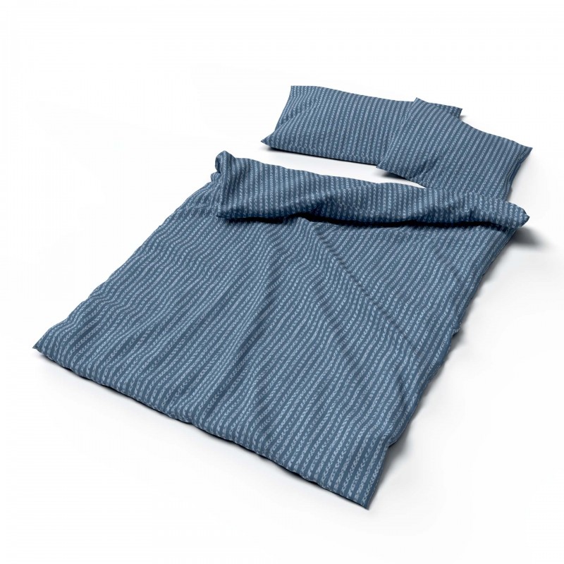 Die Lotus Bambus Bettwsche LINIE blau im jeansfarbenen Streifen Look,  pflegeleicht, Preis ab 19,- CHF