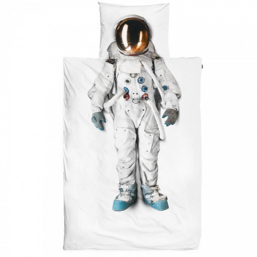 Snurk Kinderbettwäsche Set Astronaut 160x210+65x100 cm